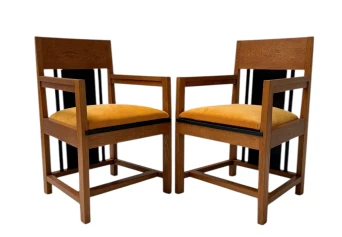 Two Art Deco Modernist High Back Armchairs by Cor Alons, 1927